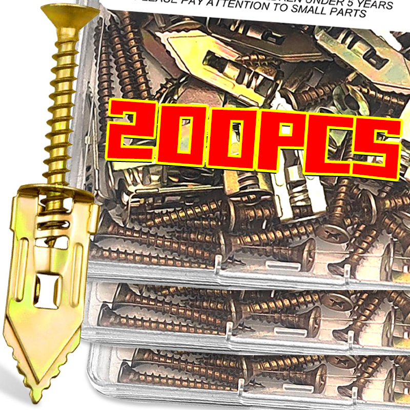 Drywall Anchor Screw - 200/10x Self-Drilling Drywall Anchors ScrewsKit Heavy