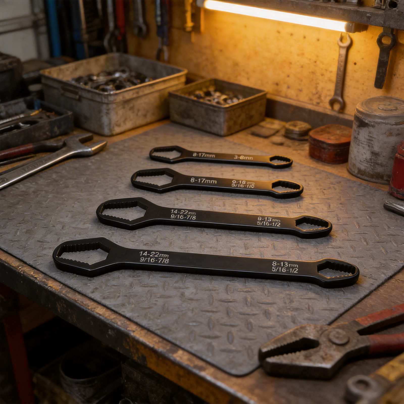 Home Improvement Ending - 8-22mm 3-17mm Double End Wrenchs Self-Tightening