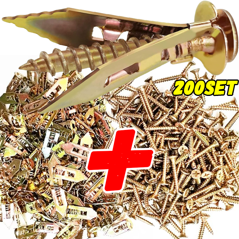 Drywall Anchor Screw - 10/200Pcs Expansion Screws Self-Drilling Drywall Anchors
