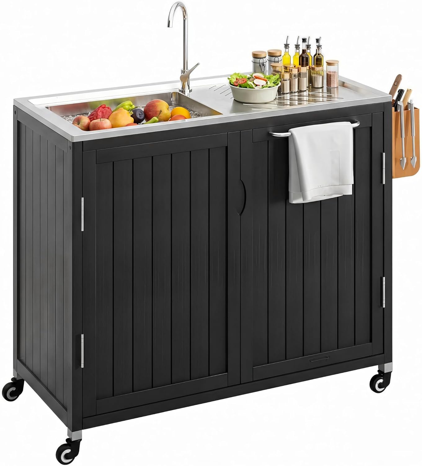 Home Improvement K&B Construction - Outdoor Kitchen Island with 304 Stainless