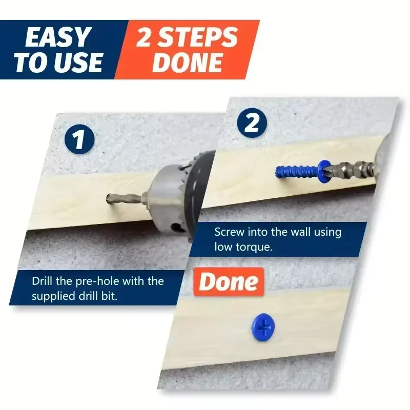 80pcs Blue Concrete Screws 3/1 - огляд і ціна Drywall Anchor Screw